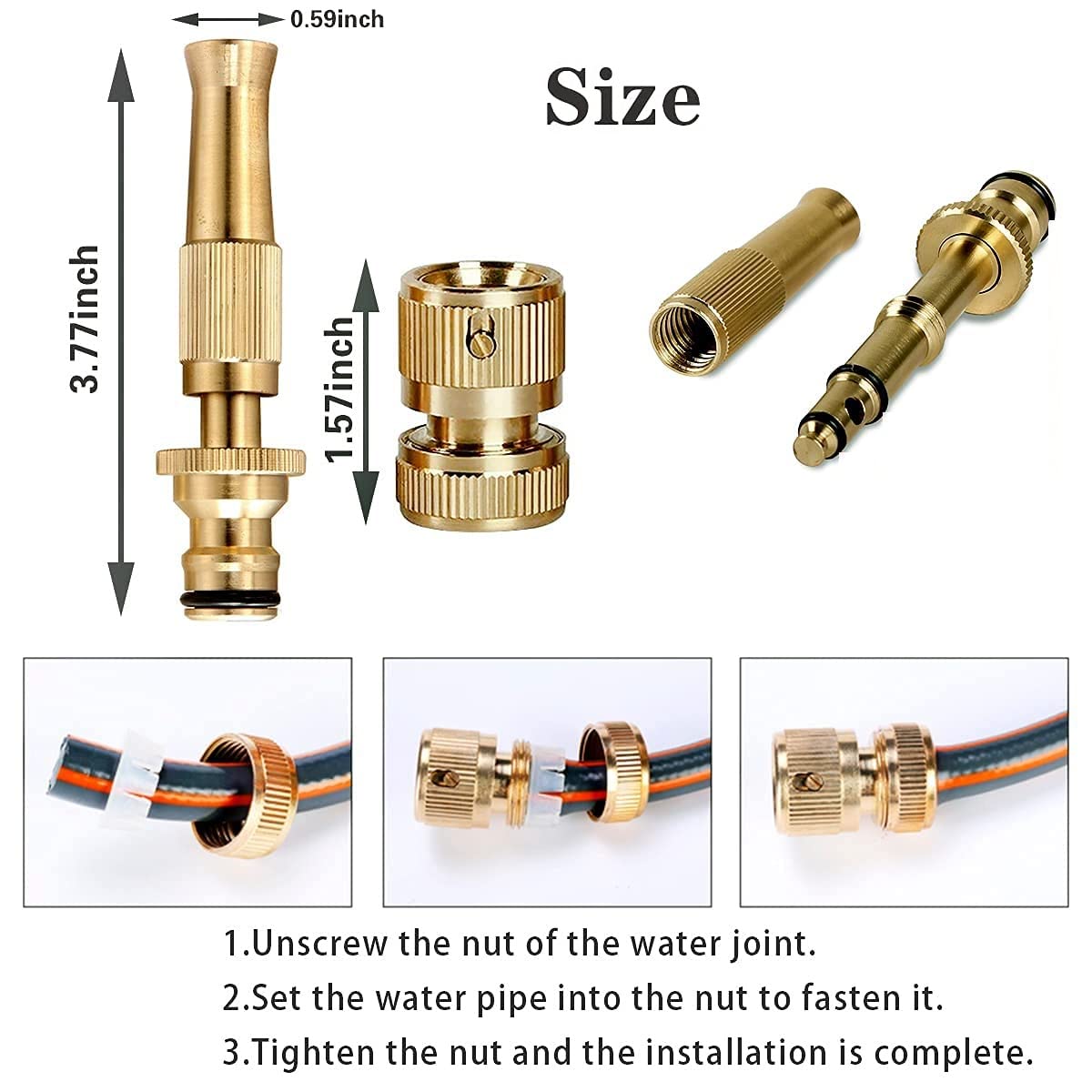 Brass Nozzle Water Spray 1/2'' Twist Water Jet