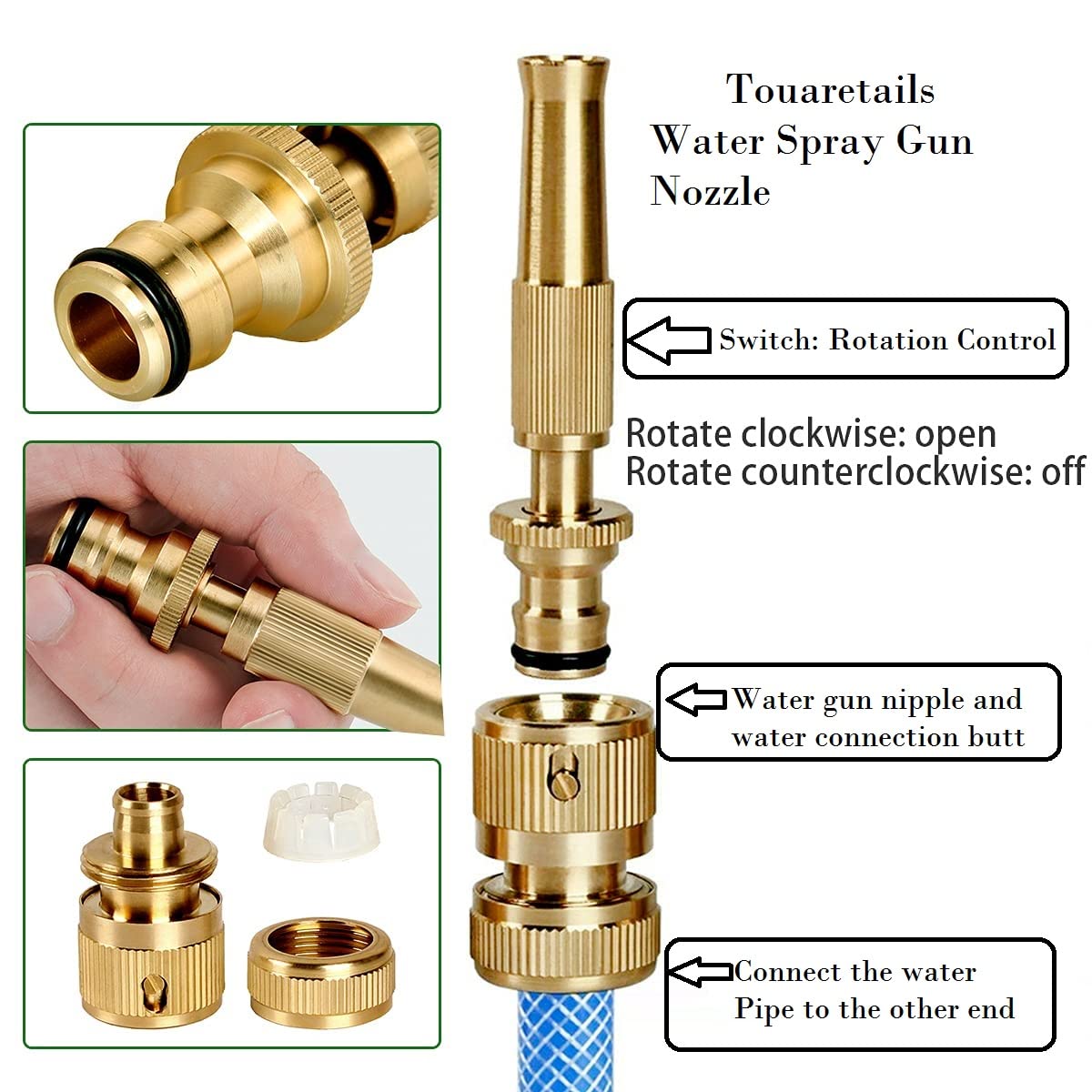 Brass Nozzle Water Spray 1/2'' Twist Water Jet