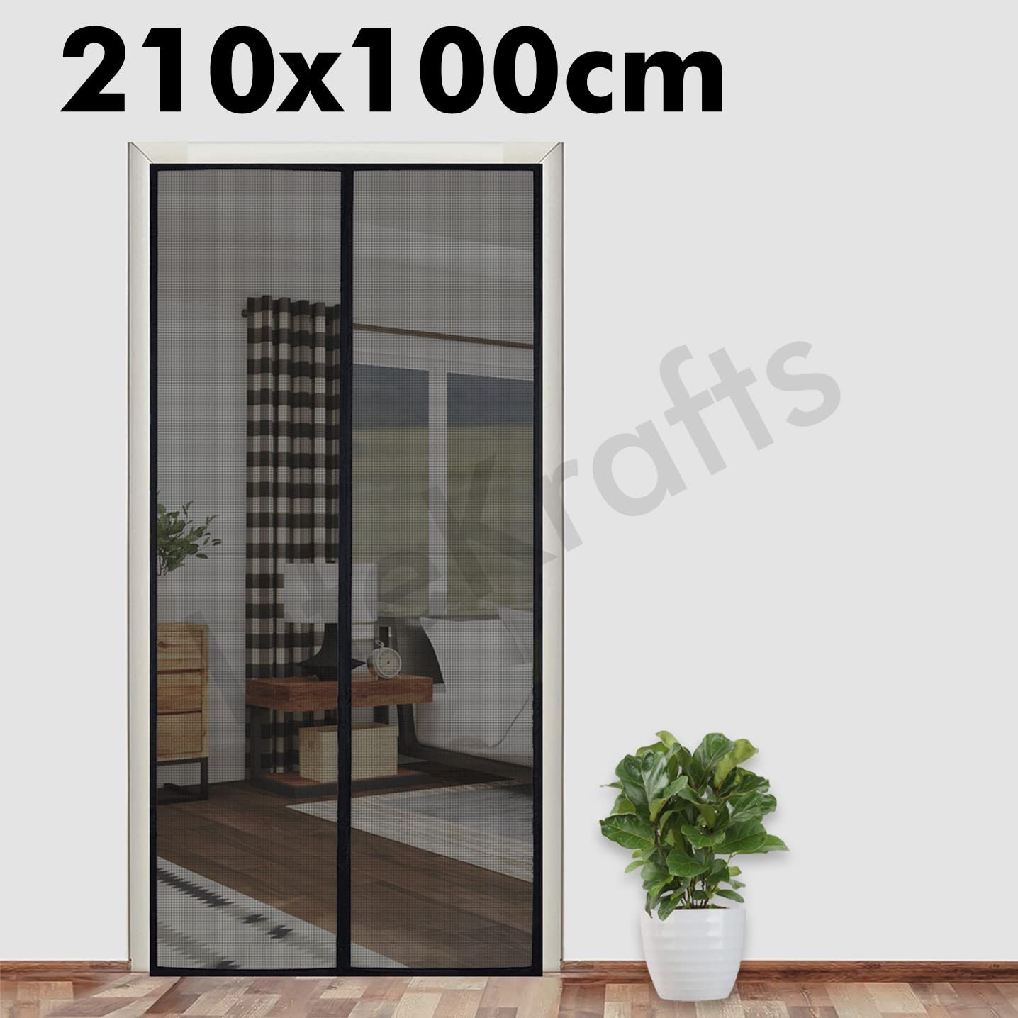 LifeKrafts Fiberglass Mosquito Screen Door Net Curtain