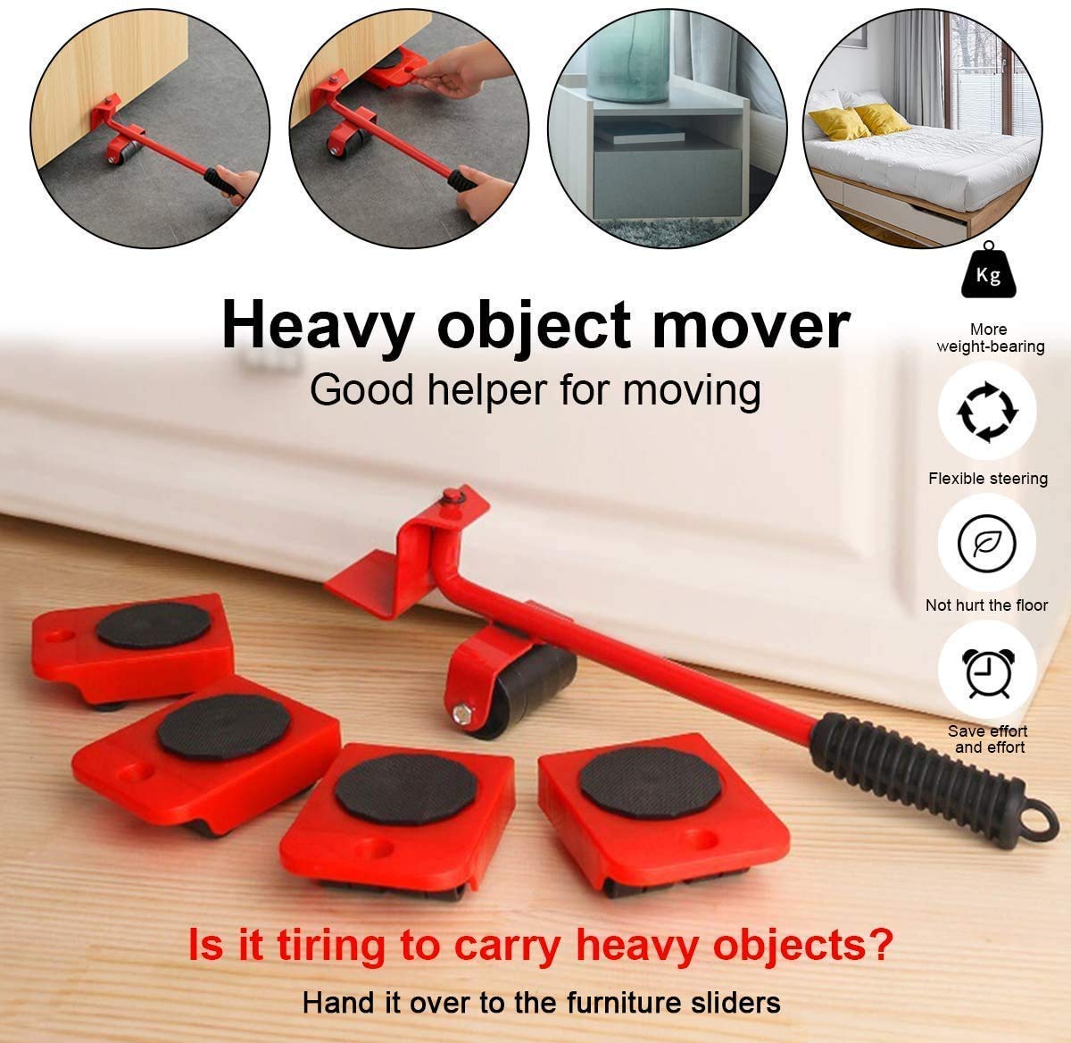 5 Packs Furniture Lifter Heavy Furniture Moving System Lifter Kit