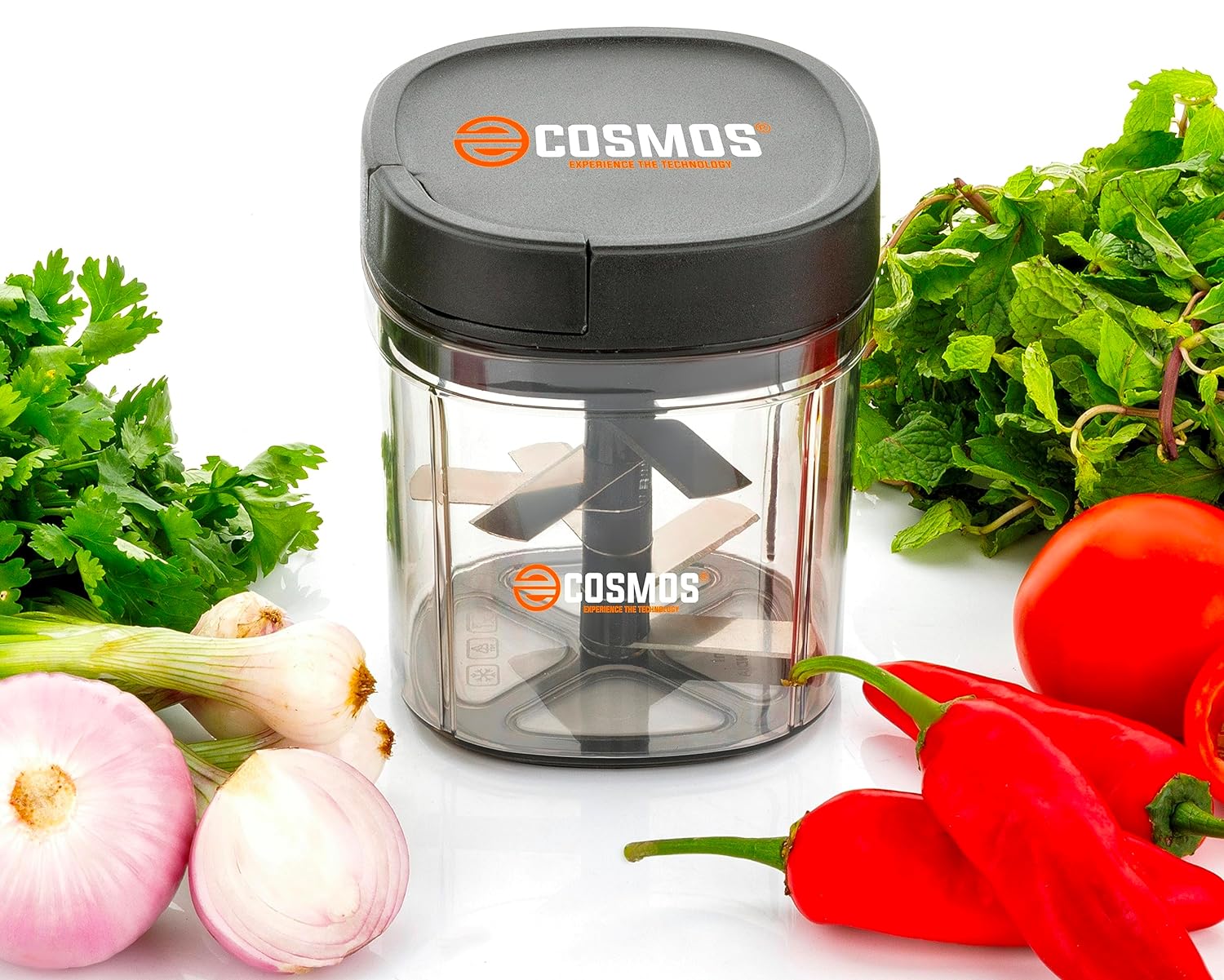 900ml Manual Chopper for Garlic Onion Vegetable Fruits Nuts Cutter BPA Free Food Safe Material
