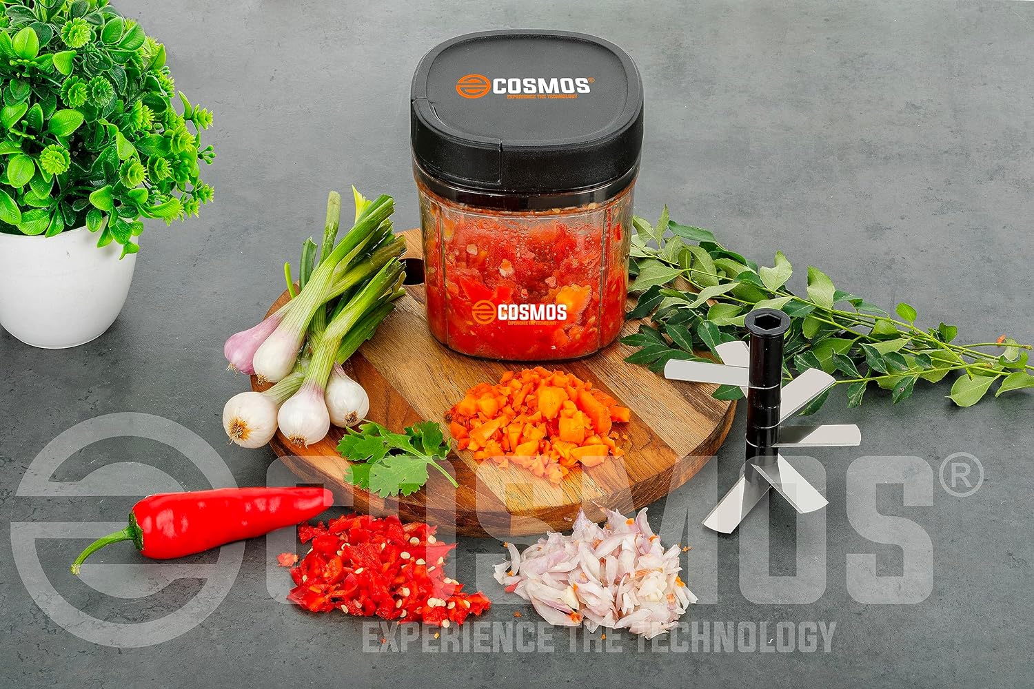 900ml Manual Chopper for Garlic Onion Vegetable Fruits Nuts Cutter BPA Free Food Safe Material