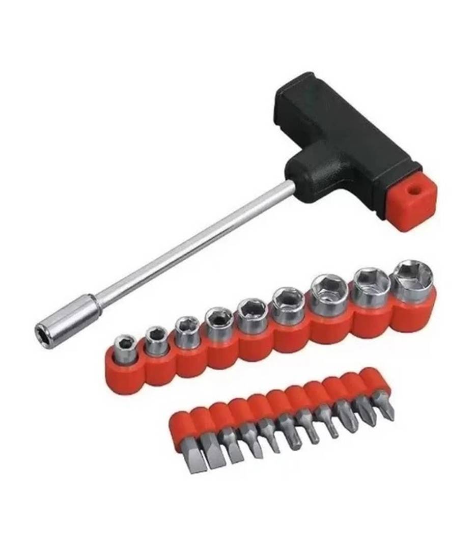 Screwdriver Socket Set and Jackly Wrench Magnetic Tool Kit for Home, Car, Bike -21 Pieces