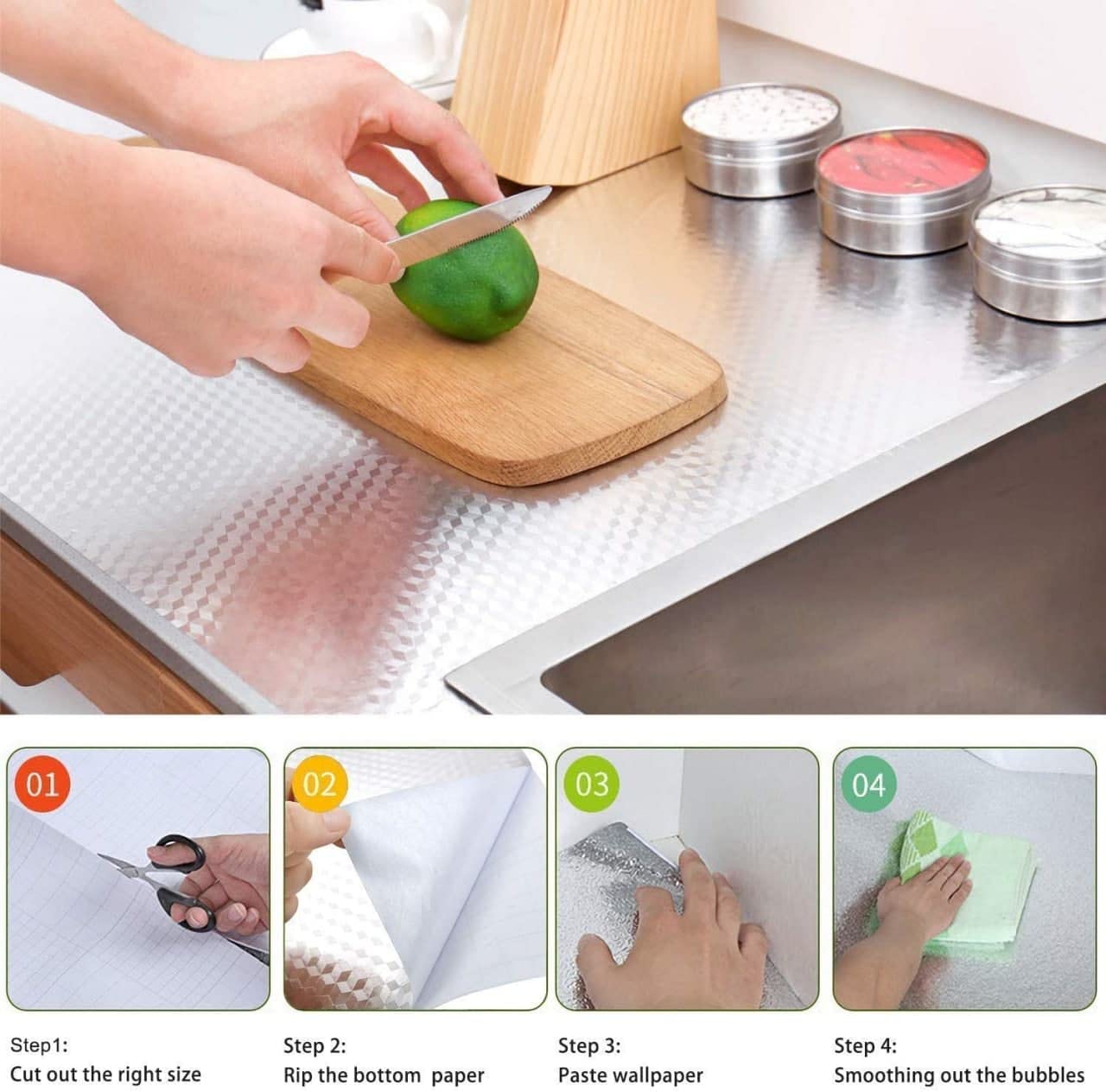 Kitchen Wall Papers Oil Proof and Water Proof 60CM X 200CM