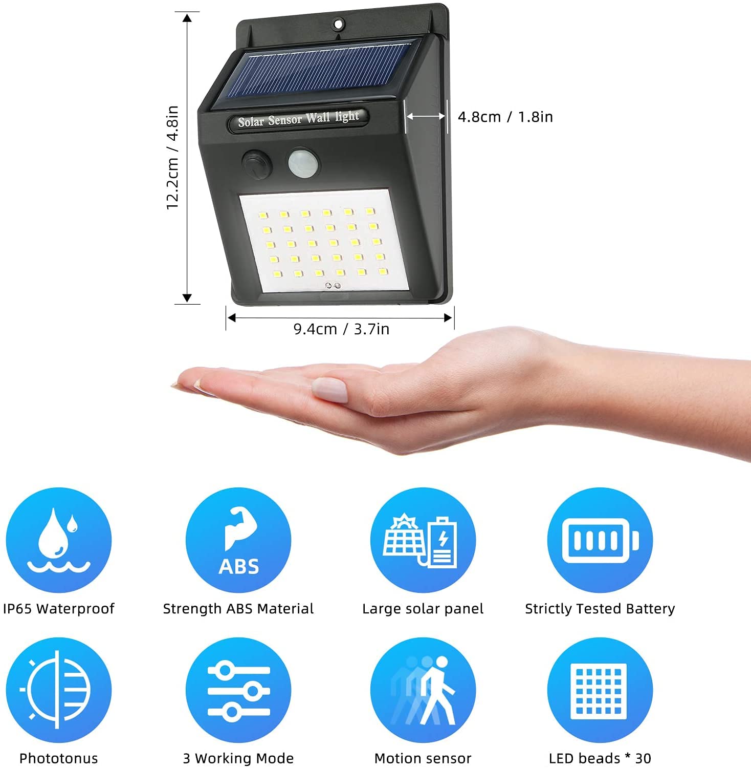 LED Bright Outdoor Security Lights with Motion Sensor Solar